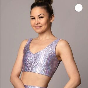 Emily Hsu Designs Iridescent Lavender Crop Top